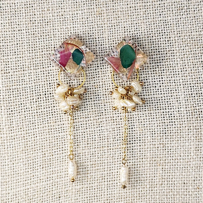 Salacia Earrings With Pearls (Square)