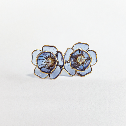 Cora Ear Stud (Dark Blue)