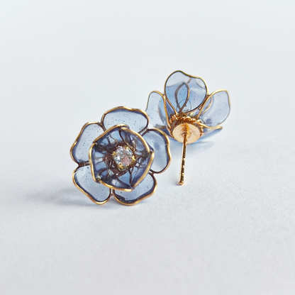 Cora Ear Stud (Dark Blue)